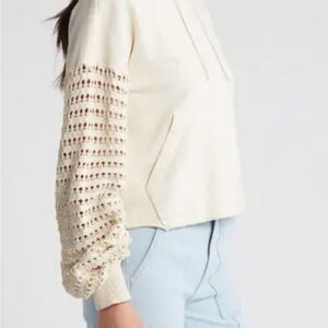 Rails Joyce Open Weave Sweatshirt in Flax XS NWT